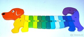 PUZZLE PEJSEK EDUKATIVNÍ SKLÁDAČKA ČÍSLA A BARVY - 10