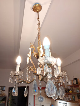 Křišťálový lustr,Hollywood Regency,3 ramena - 10