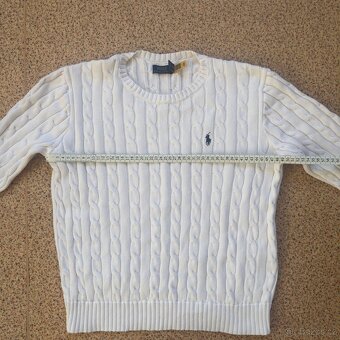 Ralph Lauren Polo dámský bílý copánkový svetr | vel. L - 10