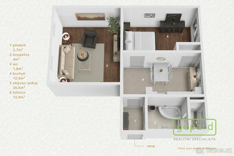 Prodej suterénního bytu 2+1, 53 m², Evropská ul., Cheb - 10