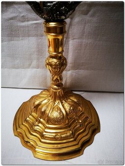 BAROKNÍ MONSTRANCE ANTIKVITNÍ ZLATO STŘÍBRNÁ 73 CM POUZDRO N - 10
