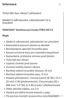 Kombinovaná bruska PSBS 240 parkside - 10