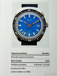 Československé mechanické vintage hodinky PRIM Sport 2 Modré - 10