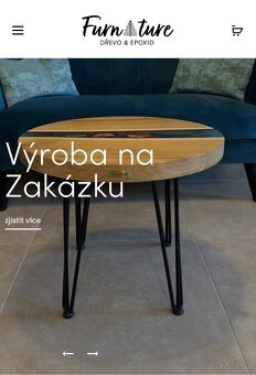 Stůl z masivu a epoxidovou pryskyřicí - 10