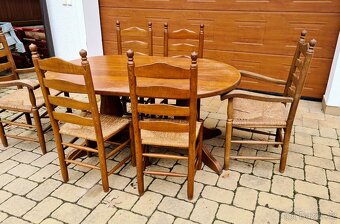 Masivní jídelní set, stůl z masivu - 10