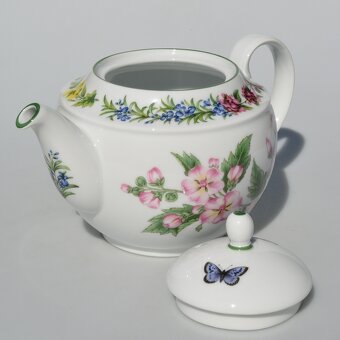 Bylinková porcelánová sada -cajnik +dvojset +mlékovka +hrnek - 10