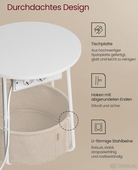 Nový noční - odkládací stolek s USB a el.zásuvkami - 10