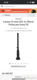 Laowa 24mm f/14 2xMacro Probe pro Sony Emount - 10
