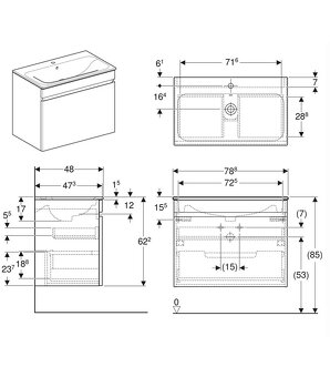 Geberit Renova Plan set 501.916.JR.1 dekor ořech 80 cm + umy - 10