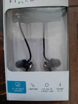 Stereo bluetooth sluchátka FIXED Steel A2DP stříbrná nová - 10