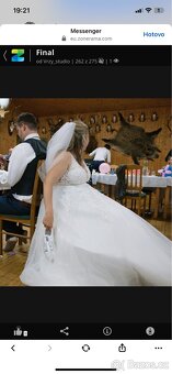 Svatební šaty s perličkami s doplňky - 10