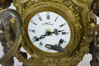 Starožitné krbové hodiny FHS s kentaury+svícny XXL - 10