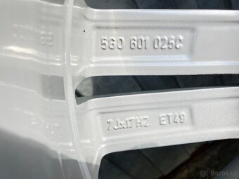 Koncernová alu kola VW 7x17" ET-49, pneu Bridgestone 225/45 - 10