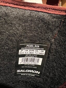 Salomon Pearl Boa 38.5 - dámské snowboardové boty téměř nové - 10