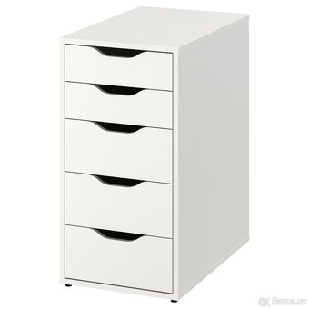bílý stůl 140x80 + 2 zásuvkové díly - 10