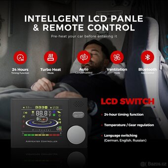 Naftové topení 5-8kW, 12/24/230V, auto start/stop, BT - 10