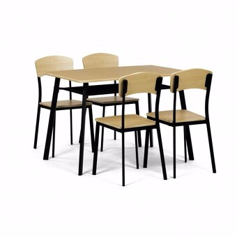 Jídelní set stul + 4 x židle dekor dub - 10