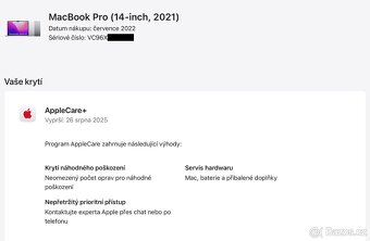 Apple MacBook Pro 14" (2021) M1 PRO, 16GB, 512GB, APPLECARE - 10