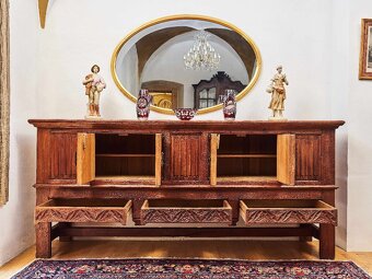 Neogotická dubová komoda z masivního dubu - 10