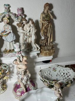 Meissen Dresden porcelanovy svietnik misa a dalsie - 10