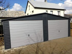 Plechová garáž 6x5, dvougaráž, dekor dřeva, Zahradní domek - 10