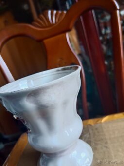 Čtyři pěkné, staré porcelánové zdobené, malované poháry na p - 10