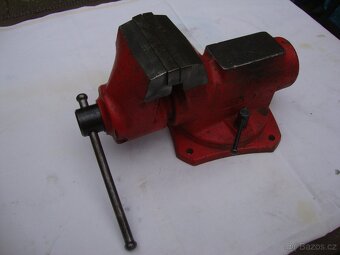 Svěrák YORK 125mm červený zachovalý otočná základová deska - 10