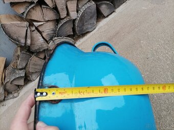 Smaltovaný modrý vandlík, průměr 37 cm - 10