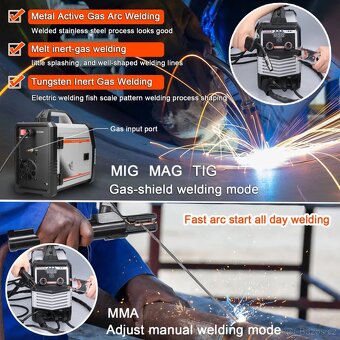 Multifunkční svářečky 4v1 MIG MMA MAG TIG-160C - 10