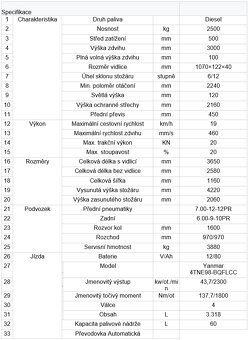 Vysokozdvižný vozík 2.5T, 3.0m zdvih, DIESEL - 10