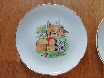 VINTAGE SÝROVÉ TALÍŘE MOULIN DES LOUPS, ORCHIES - 10