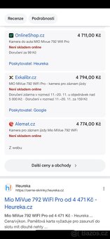 Prodám auto kameru Mio MiVue 792 GPS WIFI Pro - 10