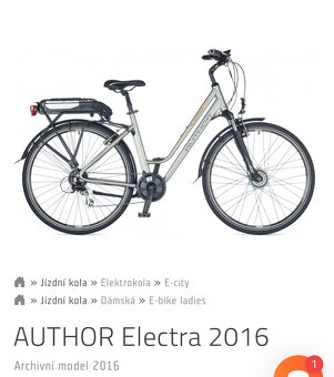 Dámské elektrokolo Author electra, nevyužité - 10