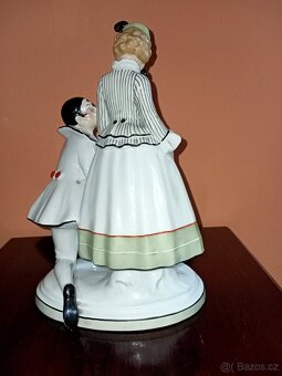 Fasold Stauch Pierrot a kolombína porcelán soška - 10