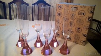 Karafa, skleničky, váza, Sklárny Novosad, petrolejka - 10