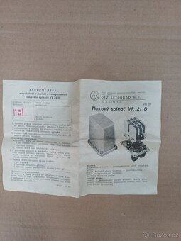 TLAKOVÝ SPÍNAČ FUNGL NOVÝ VR 21D - 10