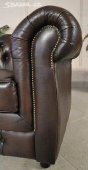 Kožená, Chesterfield sedací souprava 3+2+1. TOP - 10