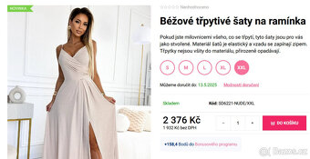 Dlouhé slavnostní šaty béžové Numoco XXL 44 - 10