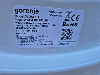 GORENJE PARNÍ PRAČKA SE SUŠIČKOU ZÁRUKA DO 30.1.2026 - 10