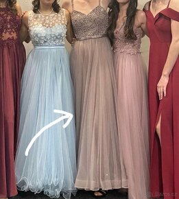 společenské růžovo-fialové šaty, jako nové, velikost 38 - 10