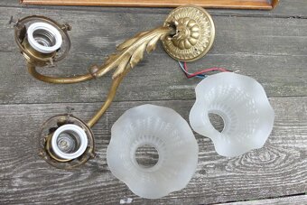 Starožitná secesní lampa se dvěma rameny - 10