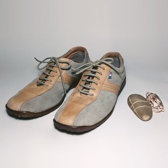 Pánské kožené tenisky Atlantic, vel. 42, béžovo-šedé - 10