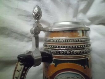 Krásný velký Malovaný Keramický Korbel PIVO - BM-MM Holýšov - 10