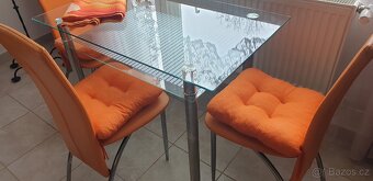 Skleněný stůl + 3x židle - 10