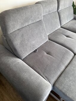 Rozkládací rohová sedací souprava šedý mikroplyš - 10