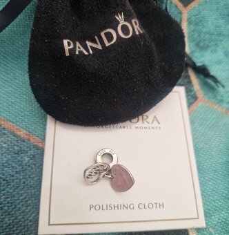 Pandora Mum přívěsek na náramek růžové srdíčko 925 - 10