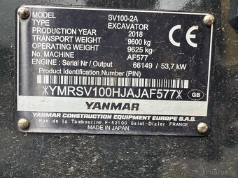 Pásový bagr Yanmar SV100 - 10
