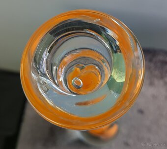 JAROSLAV SVOBODA - oranžový skl. svícen - 40 cm - 10