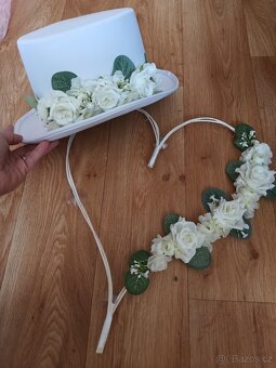 Svatební výzdoba na auta bílá eukalyptus - 10