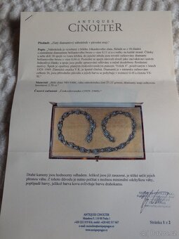 Zlatý diamantový starožitný náhrdelník. - 10